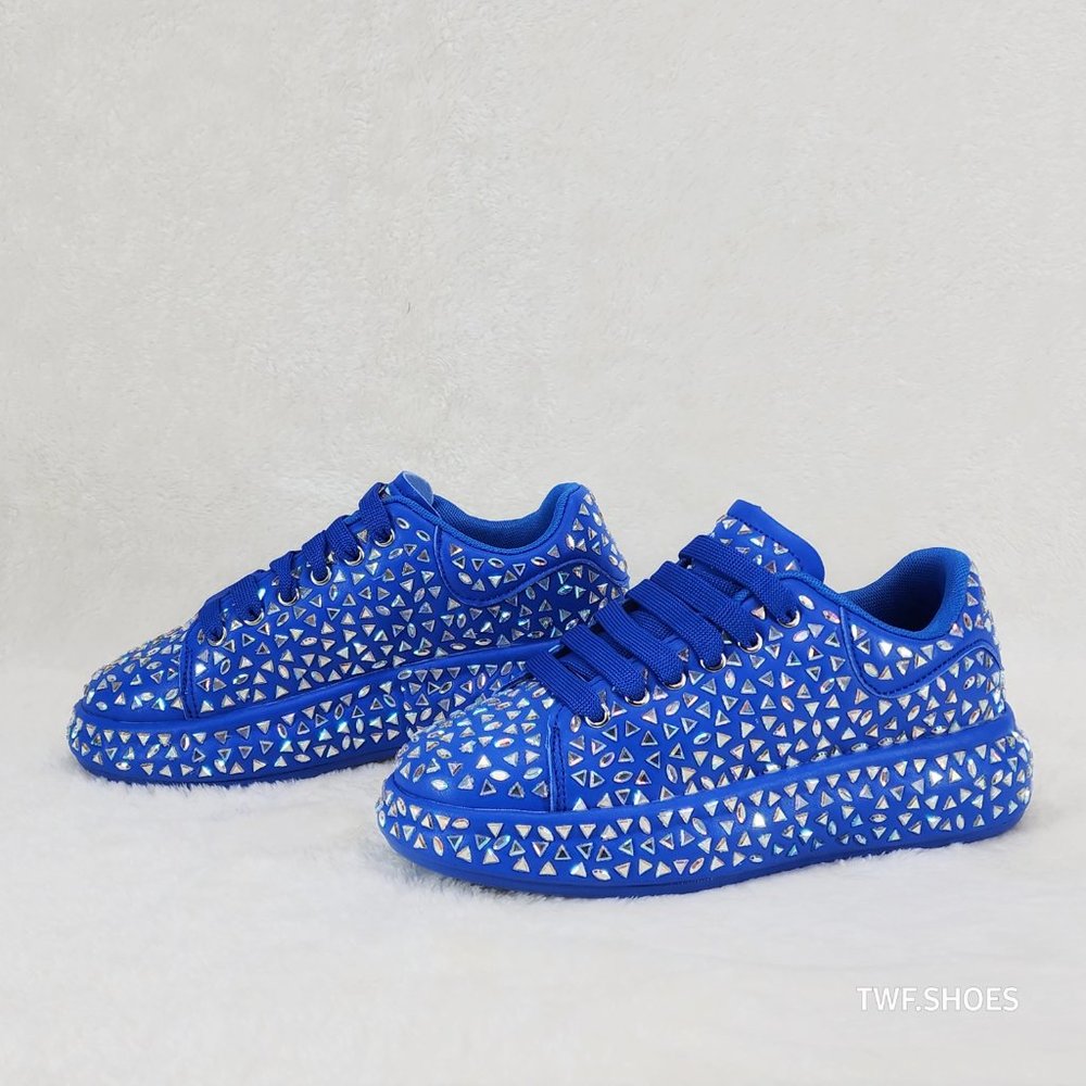 Blue Patterned Women's Sneakers